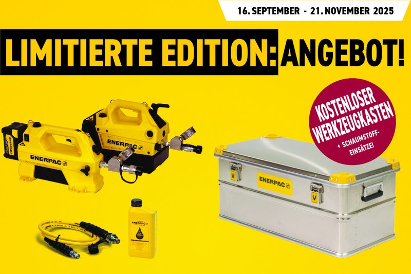 Limitierte Edition - ENERPAC Angebot ENERPAC Toolbox mit Akkupumpen