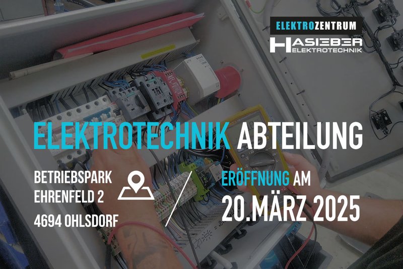 Ankündigung Eröffnung Elektrotechnik 2025